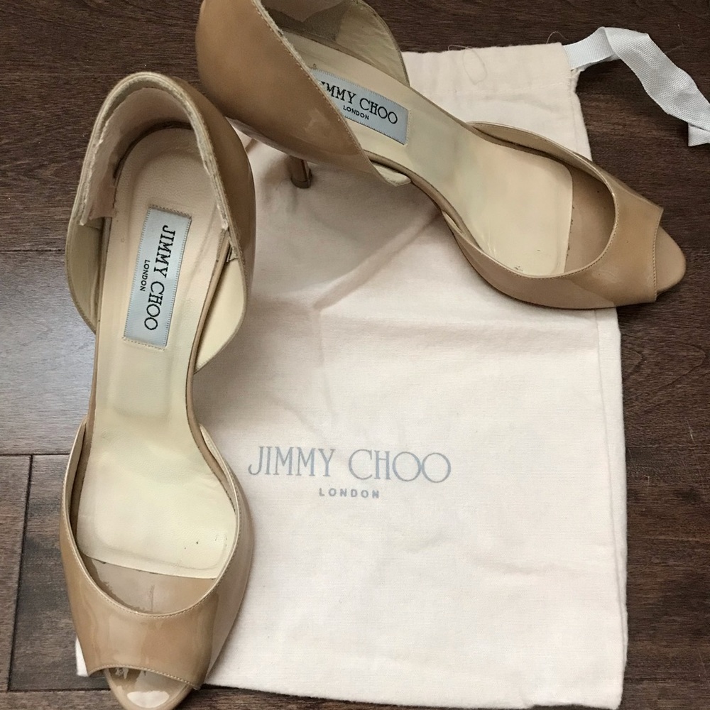 Jimmy Choo nude peep toe pumps -40